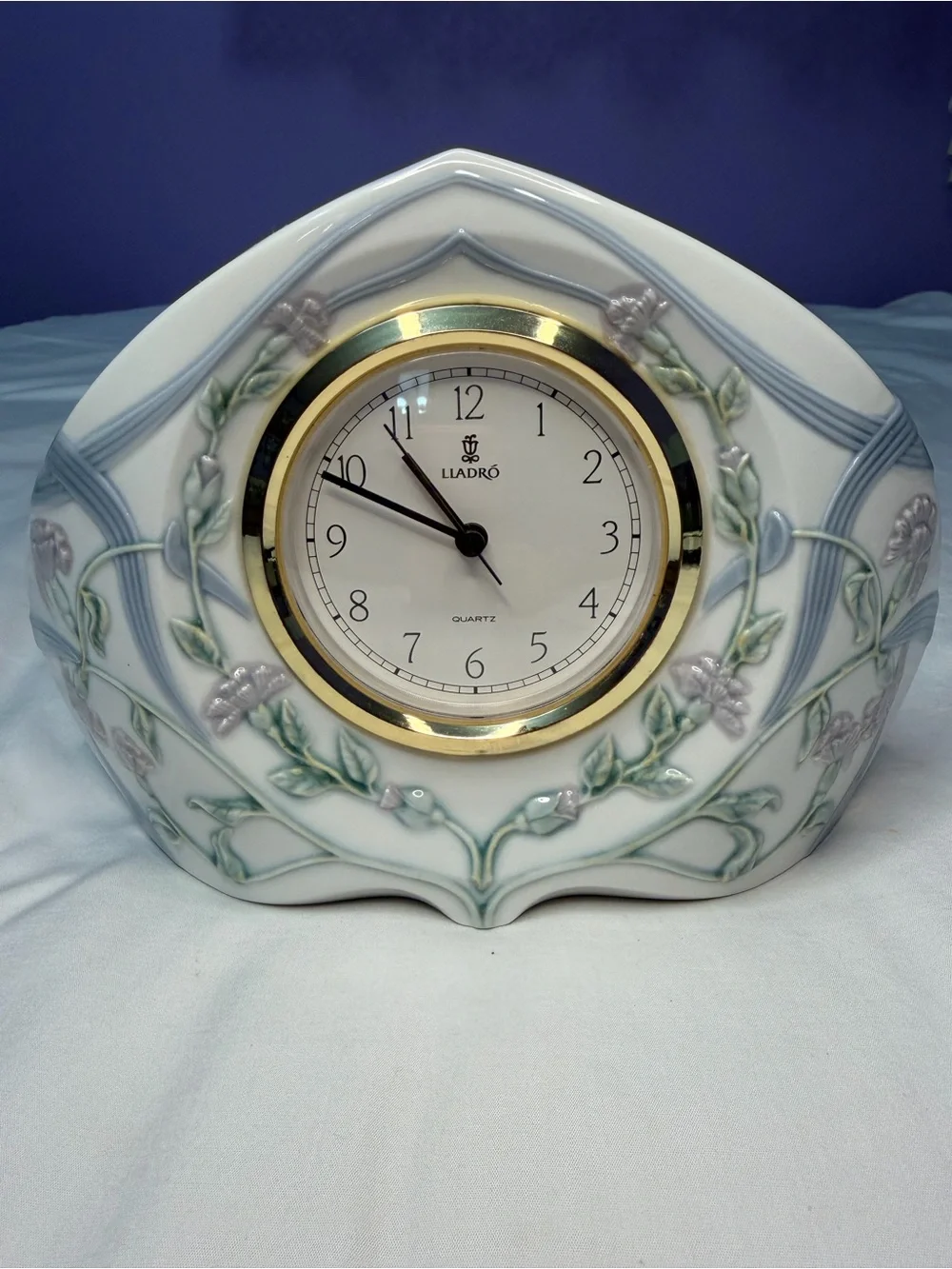 Lladro 1980s Reloj Diamantino Clock Porcelain #5655 Tochigi Move. Works Like New
